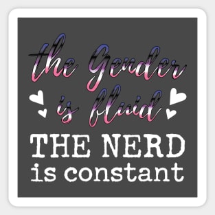 Fluid Gender, Constant Nerd (white) Sticker